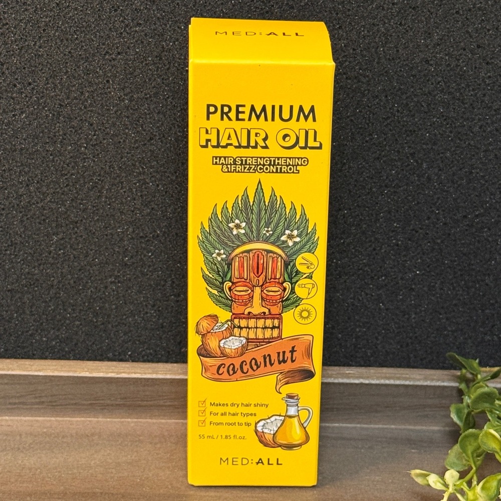 Med All Premium Hair Oil Coconut Hair Strengthening Frizz Control 55ml 1.85oz